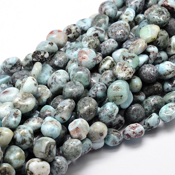 

PandaHall Natural Larimar Chip Beads Strands, 11~13x10~12mm, Hole: 1mm, about 15.5 inch Larimar Chip