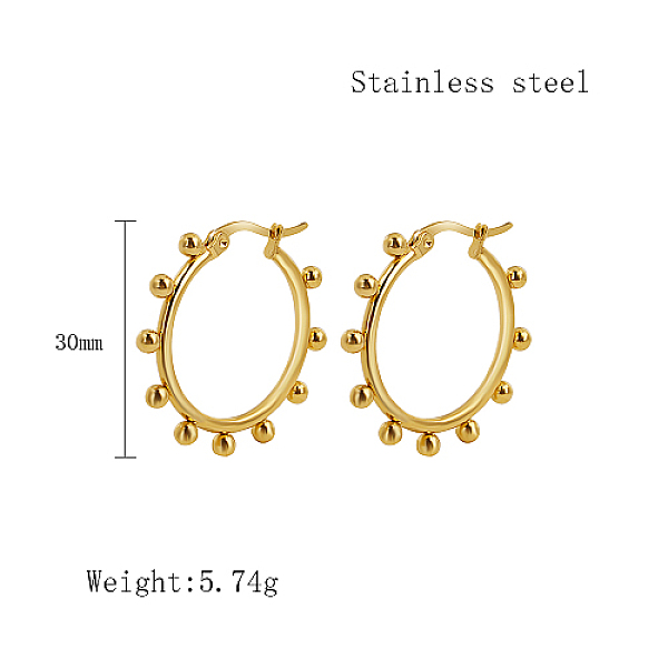 

PandaHall Stainless Steel Hoop Earrings for Women, Real 18K Gold Plated, Ring, 30mm Stainless Steel Ring
