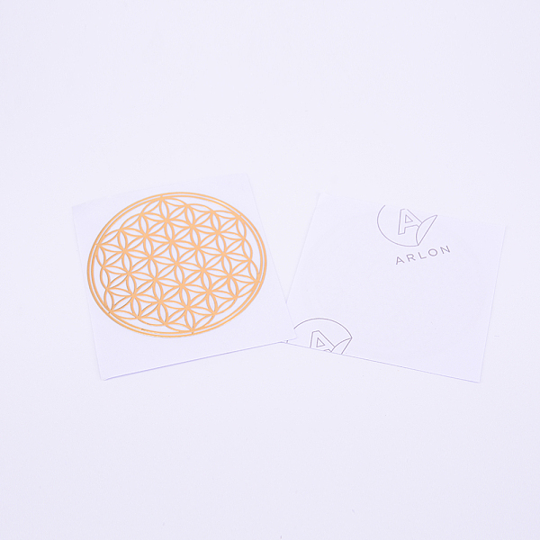 

PandaHall Self Adhesive Brass Stickers, Scrapbooking Stickers, for Epoxy Resin Crafts, Golden, Flower of Life Pattern, 40.5x0.1mm Metal...