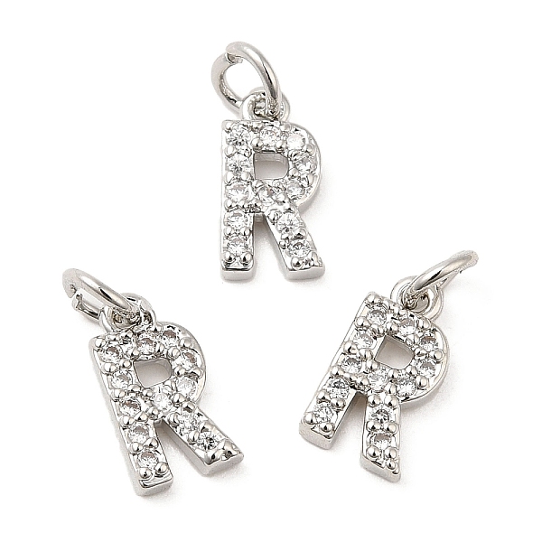 Brass Micro Pave Grade AAA Cubic Zirconia Charms-image-ZIRC-P067-11P-R-NR-en