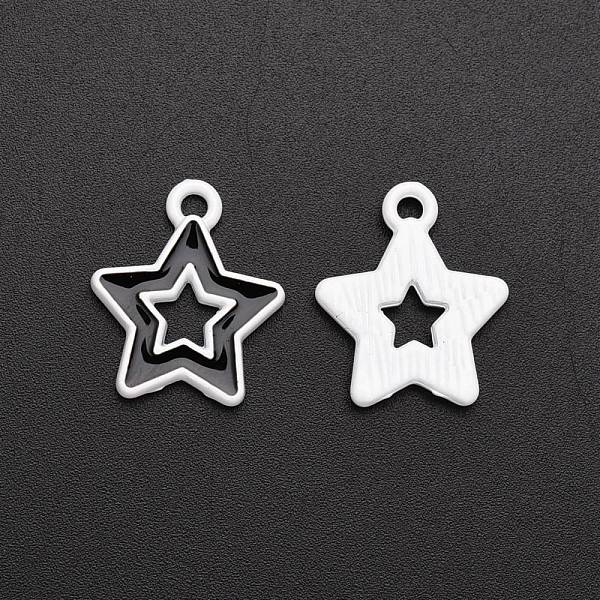 

PandaHall Spray Painted Alloy Enamel Pendants, Five-pointed Star, Black, 16.5x14x1.8mm, Hole: 1.5mm Alloy+Enamel Star Black