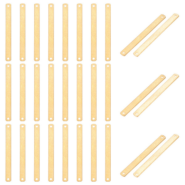 

PandaHall GOMAKERER 30 Pcs Rectangle Links, Brass Blank Tag Link Connectors Rectangle Bar Links Geometric Component for Bracelet Earring...