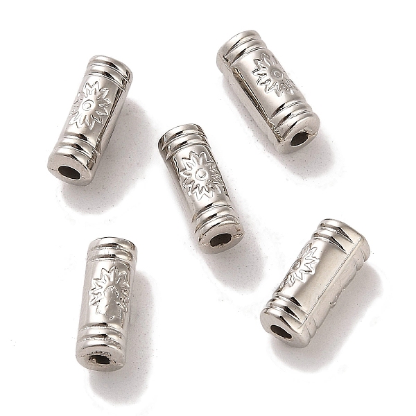 

PandaHall CCB Plastic Beads, Column with Flower, Platinum, 4.3x10.5mm, Hole: 1.8mm Plastic Column