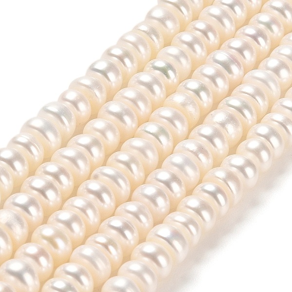 

PandaHall Natural Cultured Freshwater Pearl Beads Strands, Grade 5A, Rondelle, Old Lace, 5~6x3~4mm, Hole: 0.7mm, about 98~100pcs/strand...