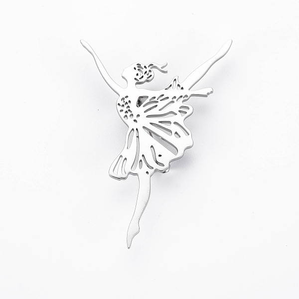 

PandaHall Dancer Brooch, 201 Stainless Steel Lapel Pin for Women Girl, Nickel Free & Lead Free, Stainless Steel Color, 54x38x6.5mm, Pin...