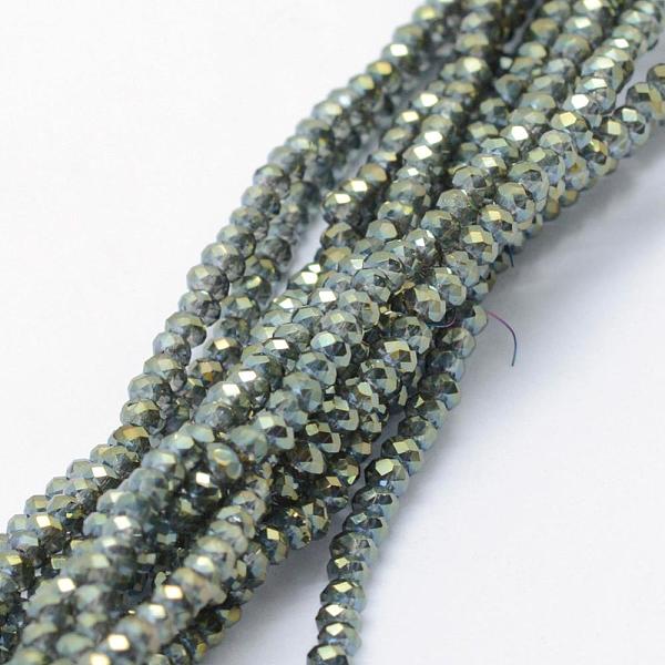 

PandaHall Electroplate Glass Beads Strands, Full Rainbow Plated, Faceted, Rondelle, Dark Sea Green, 2.5x1.5mm, Hole: 0.5mm, about...