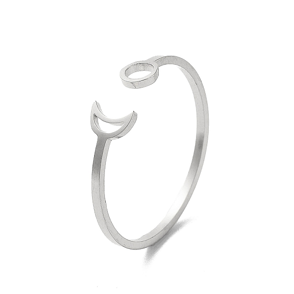 

PandaHall 304 Stainless Steel Open Rings, Hollow Sun & Moon, Stainless Steel Color, US Size 9 3/4(19.5mm) 304 Stainless Steel Others