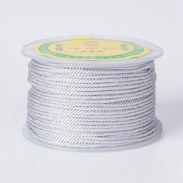 

PandaHall Round Polyester Cords, Milan Cords/Twisted Cords, WhiteSmoke, 1.5~2mm, 50yards/roll(150 feet/roll) Polyester White