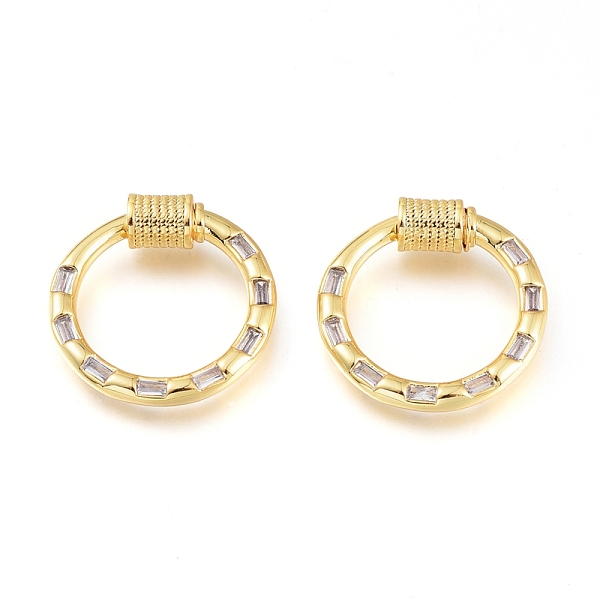 

PandaHall Brass Micro Pave Cubic Zirconia Screw Carabiner Lock Charms, for Necklaces Making, O Ring, Golden, Clear, 20.5x4.5mm Brass+Cubic...