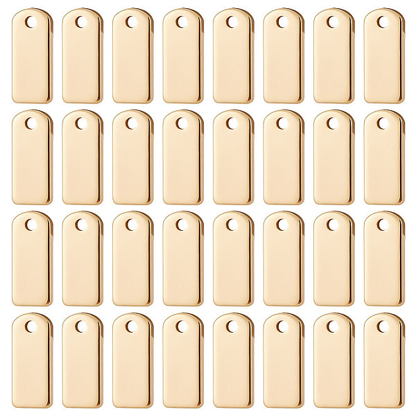 

PandaHall Beebeecraft 40Pcs Brass Charms, Rectangle Charm, Real 18K Gold Plated, 10x4.5x1mm, Hole: 1mm Brass Rectangle