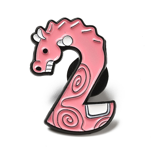 

PandaHall Number Enamel Pin, Electrophoresis Black Plated Alloy Dragon Pattern Brooch for Backpack Clothes, Num.2, 30.2x20.5x1.3mm, Pin...