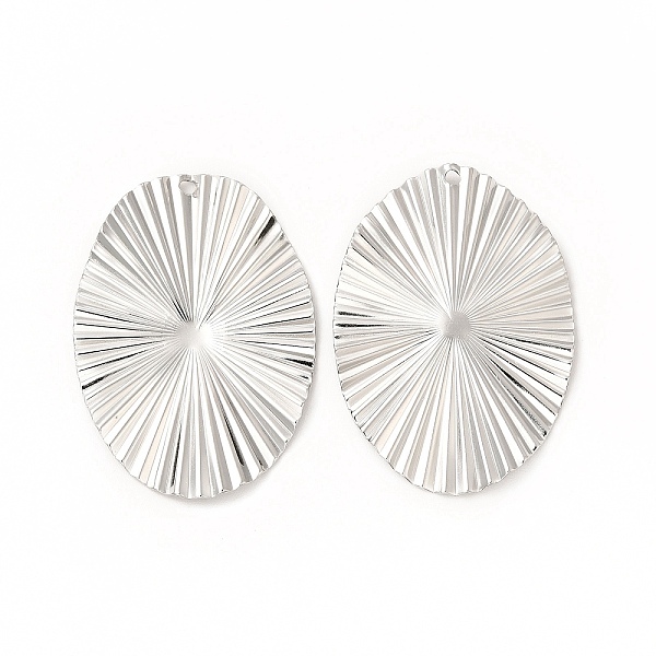 

PandaHall 304 Stainless Steel Pendants, Oval Charms, Stainless Steel Color, 40x28x2mm, Hole: 1.6mm 304 Stainless Steel Oval