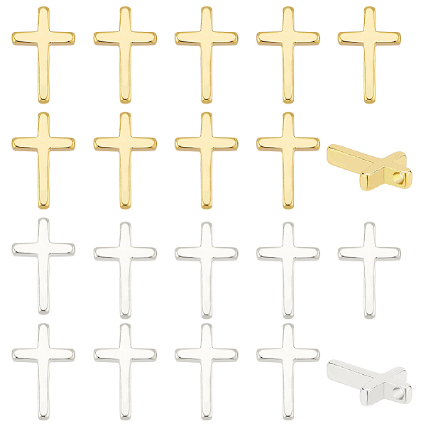 

PandaHall BENECREAT 20Pcs 2 Colors Brass Tiny Cross Charms, Long-Lasting Plated, Mixed Color, 13x8.5x2mm, Hole: 0.5mm, 10pcs/color Brass...