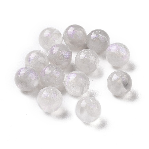 

PandaHall Opaque Acrylic Beads, Glitter Beads, Round, Light Grey, 10.5~11mm, Hole: 2mm, about 510pcs/500g Acrylic Round