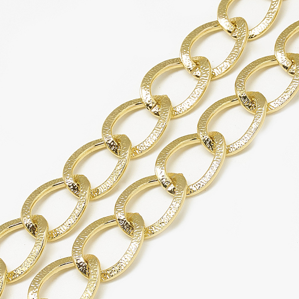 

PandaHall Unwelded Aluminum Curb Chains, Light Gold, 20x15.5x3x1.5mm Aluminum