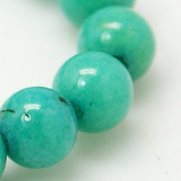 

PandaHall Natural Mashan Jade Round Beads Strands, Dyed, Dark Turquoise, 4mm, Hole: 1mm, about 98pcs/strand, 15.7 inch Mashan Jade Round..., Cyan
