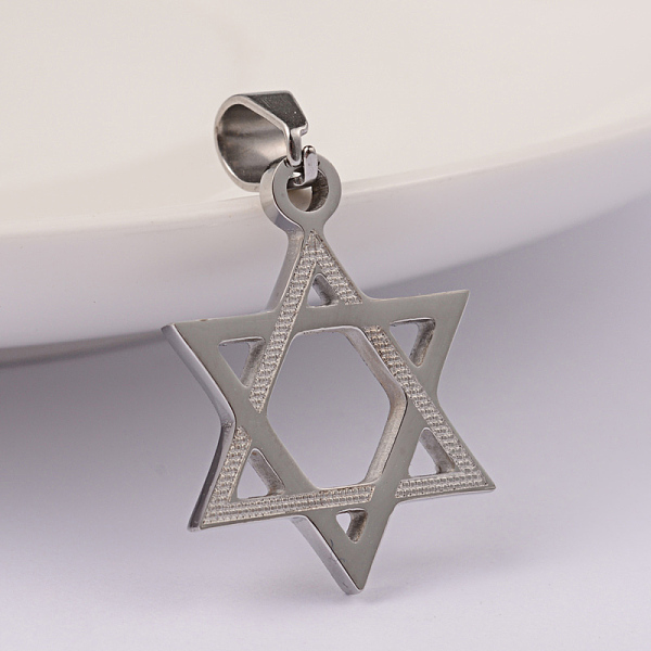 

PandaHall 304 Stainless Steel Pendants, for Jewish, Star of David, Stainless Steel Color, 22x16x2mm, Hole: 6x4mm 304 Stainless Steel Star