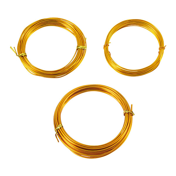 3 Rolls 3 Styles Round Aluminum Wire