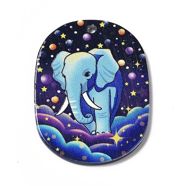 

PandaHall Acrylic Pendants, Elephant, 39.5x30x2~2.5mm, Hole: 2mm Acrylic Elephant