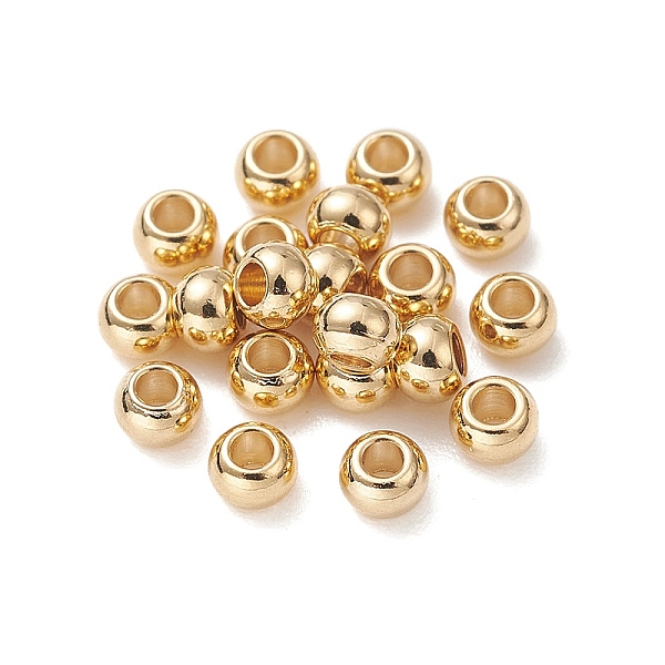 

PandaHall 304 Stainless Steel Beads, Round, Golden, 3x2mm, Hole: 1.2mm 304 Stainless Steel Round