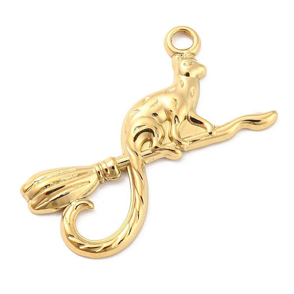 

PandaHall 304 Stainless Steel Pendants, Cat Shape Charms, Real 18K Gold Plated, 28.5x28x2mm, Hole: 2.2mm 304 Stainless Steel Cat Shape