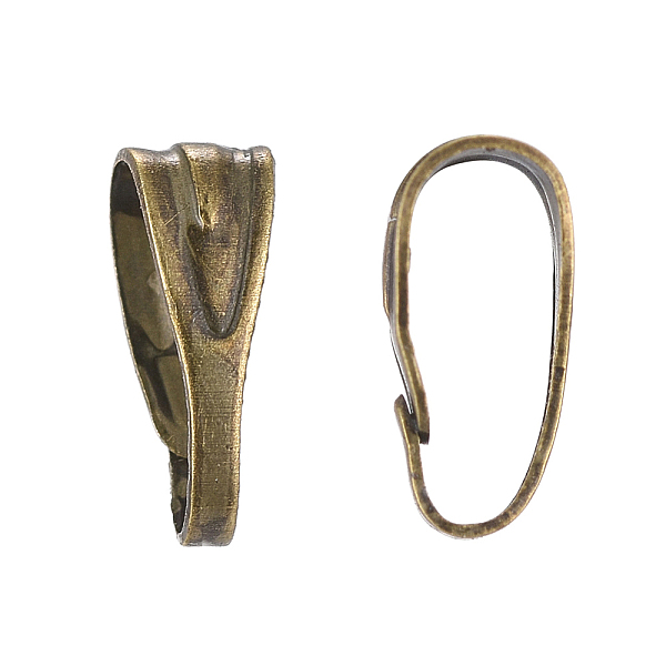 

PandaHall Iron Snap On Bails, Antique Bronze, 7x3x3.5mm, Hole: 3x6.5mm, about 100pcs/bag Iron