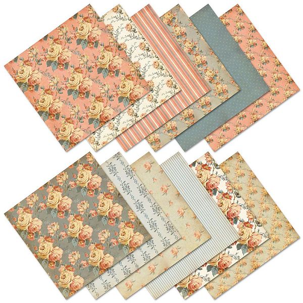 12 Blatt Scrapbooking-Papierblöcke In 12 Stilen