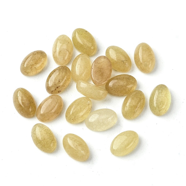 

PandaHall Natural White Jade Cabochons, Oval, Dyed, Light Khaki, 6x4x2~2.5mm White Jade Oval