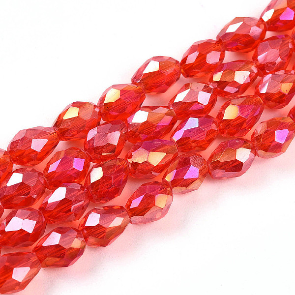 Transparentes perles de verre de galvanoplastie brins