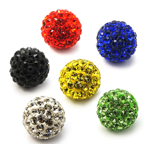 

PandaHall Polymer Clay Rhinestone Beads, Grade A, Round, PP15, Mixed Color, 14mm, Hole: 1.5mm, PP15(2.1~2.2mm) Polymer Clay+Glass Rhinestone..., Multicolor