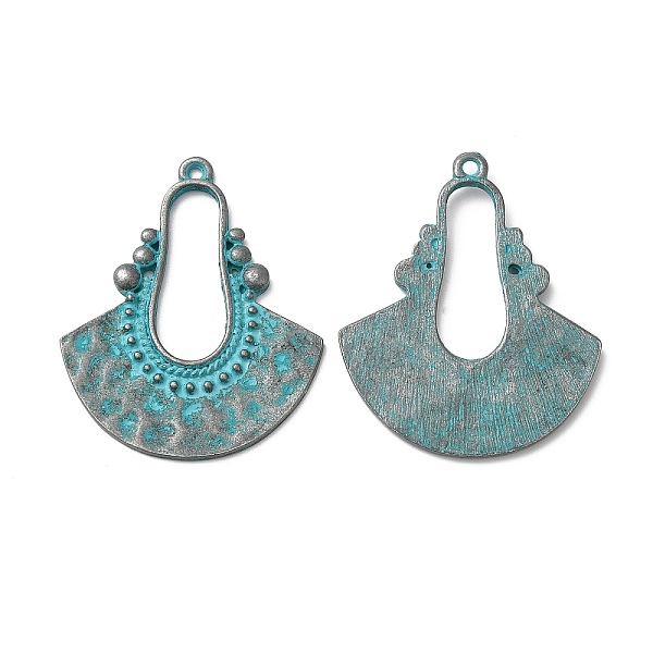 

PandaHall Tibetan Style Alloy Pendants, Southwest Style, Fan, Antique Bronze & Green Patina, 40x32x2.5mm, Hole: 1.6mm Alloy Fan