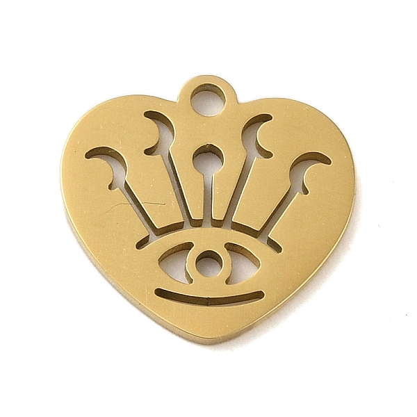 

PandaHall 304 Stainless Steel Charms, Laser Cut, Real 18K Gold Plated, Heart, 13x13.5x1mm, Hole: 1mm 304 Stainless Steel Heart