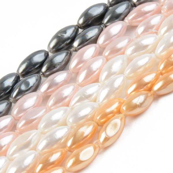 

PandaHall Electroplate Natural Freshwater Shell Beads Strands, Rice, Mixed Color, 11.5x5.5mm, Hole: 0.8mm, about 32pcs/strand, 14.76..., Multicolor