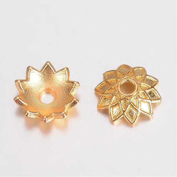 

PandaHall Alloy Bead Caps Enamel Settings, Multi-Petal Flower, Golden, 7.5x2mm, Hole: 1.5mm Alloy Flower