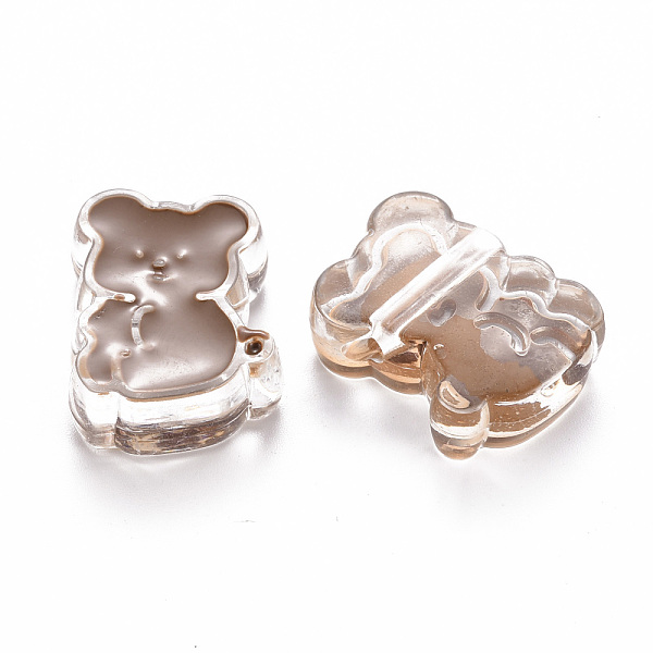 

PandaHall Transparent Acrylic Beads, with Enamel, Bear, Camel, 26.5x20x9mm, Hole: 3mm Acrylic Bear Brown