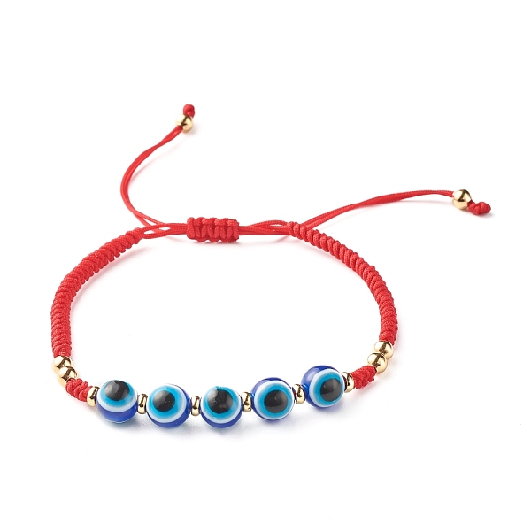 

PandaHall Braided Evil Eye Resin Beads Bracelets, Adjustable Bracelets, for Kids Teens Adults, Red, Inner Diameter: 2-1/4~3-3/4 inch...