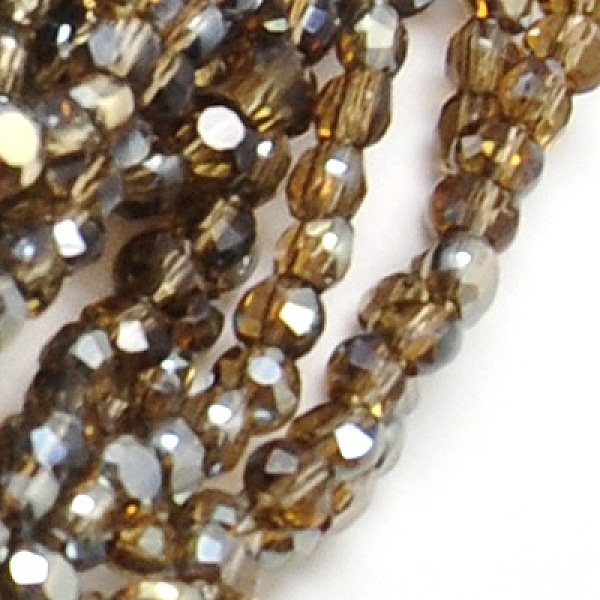 

PandaHall Electroplate Glass Beads Strands, Half Plated, Faceted, Flat Round, Coffee, 4x3mm, Hole: 1mm, about 95pcs/strand, 14 inch Glass..., Brown