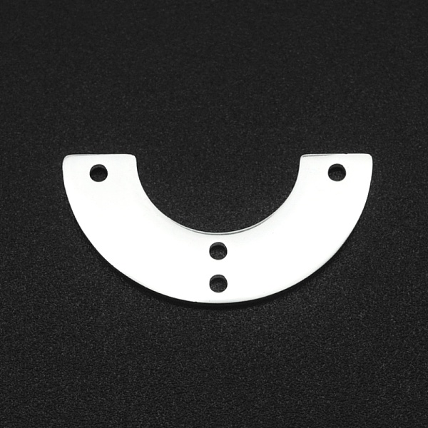 

PandaHall 201 Stainless Steel Chandelier Components Links, Symmetrical Arc Shape, Laser Cut, Stainless Steel Color, 12.5x25x1mm, Hole: 1.4mm...