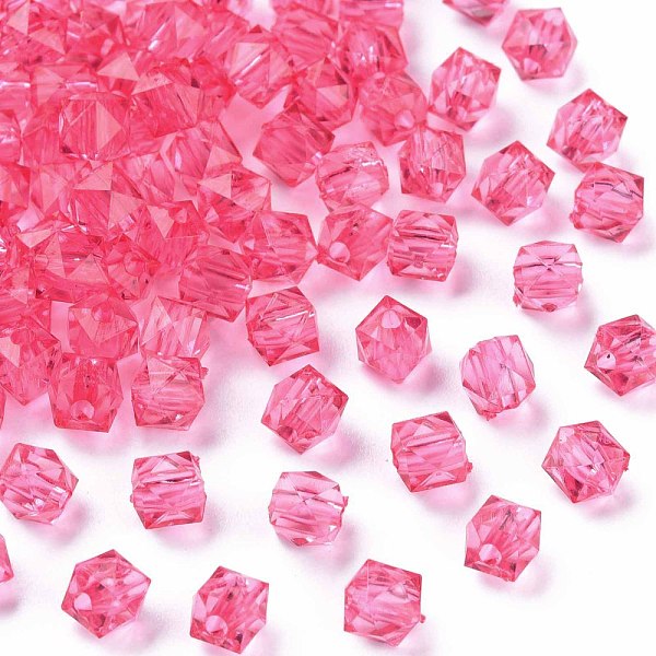 

PandaHall Transparent Acrylic Beads, Faceted, Square, Cerise, 5.5x5.5x5.5mm, Hole: 1.8mm, about 4485pcs/500g Acrylic Square Red