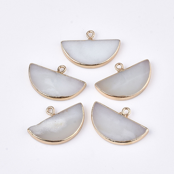 

PandaHall Electroplate Natural Amazonite Semi Circle Pendants, with Iron Findings, Half Round, Golden, 17~18x27x3~4mm, Hole: 1.8mm Amazonite...