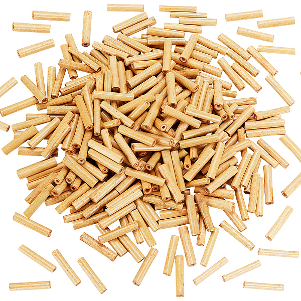 

PandaHall Olycraft 300Pcs Natural Wood Beads, Undyed, Lead Free, Tube, Blanched Almond, 33.5~41x7~10mm, Hole: 2~5mm Wood Tube