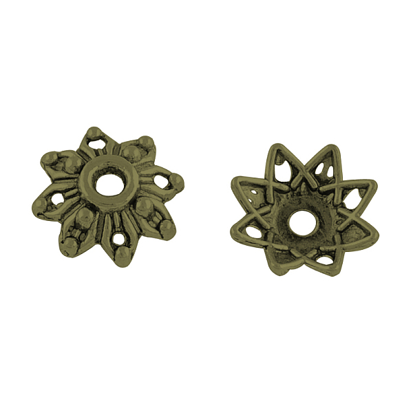 

PandaHall 8-Petal Flower Alloy Bead Caps, Tibetan Style, Cadmium Free & Nickel Free & Lead Free, Antique Bronze, 8.5x3mm, Hole: 2mm, about...