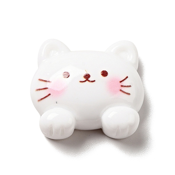 

PandaHall Lovely Opaque Resin Cabochons, Snow, Cat, 18.5x21x8mm Resin Cat Shape White