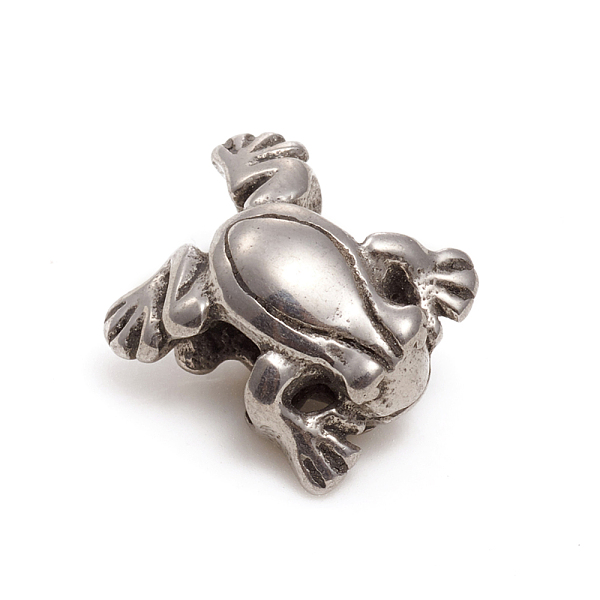 

PandaHall 304 Stainless Steel European Beads, Large Hole Beads, Frog, Antique Silver, 14.5x13x8.5mm, Hole: 4.5mm 304 Stainless Steel Frog