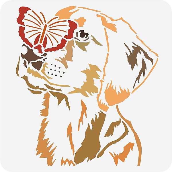 

PandaHall FINGERINSPIRE Labrador Dog Stencil 11.8x11.8 inch Butterfly Stencils Template Plastic Dog Butterfly Pattern Stencil Large Reusable...