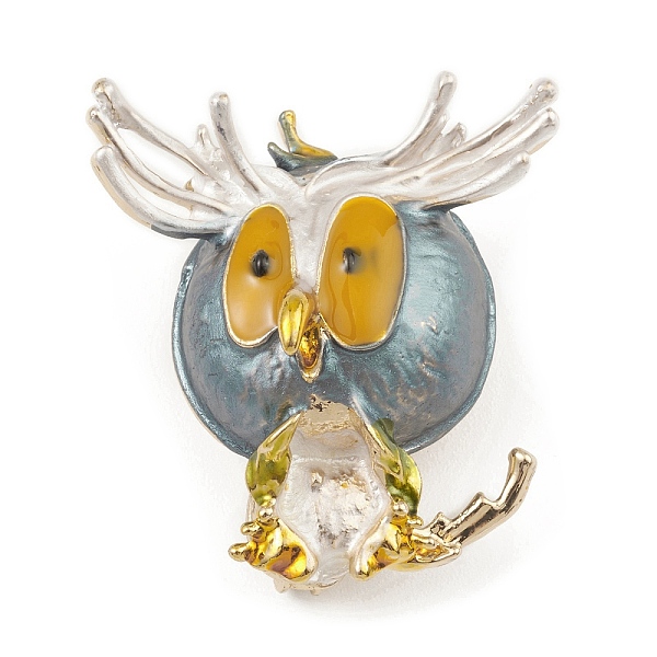 

PandaHall Alloy Enamel Brooch Pin, Owl, Gray, 37.5x36x21.5mm Alloy+Enamel Owl Gray