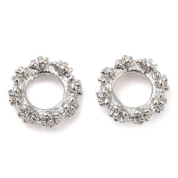 

PandaHall Rack Plating Brass Micro Pave Cubic Zirconia Beads, Long-Lasting Plated, Lead Free & Cadmium Free, Flat Round with Flower..., Clear
