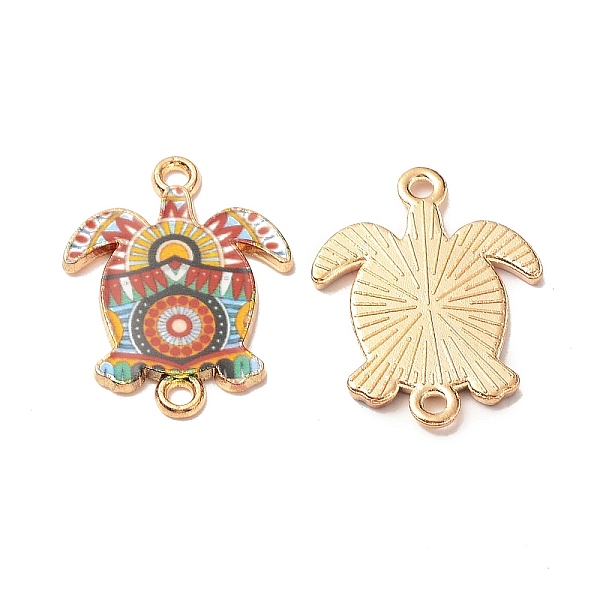 

PandaHall Printed Alloy Connector Charms, Sea Turtle Links, Cadmium Free & Nickel Free & Lead Free, Golden, Tomato, 23.3~23.4x17.8~18x1.6mm..., Red