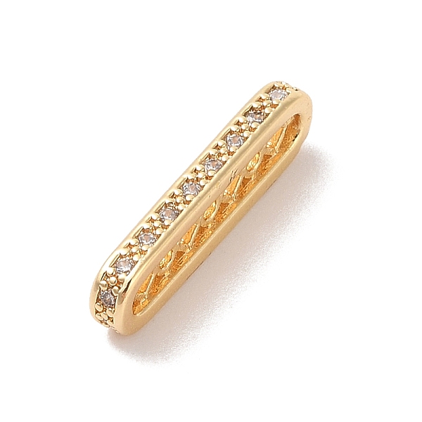 Rectangle Brass Micro Pave Clear Cubic Zirconia Pendants