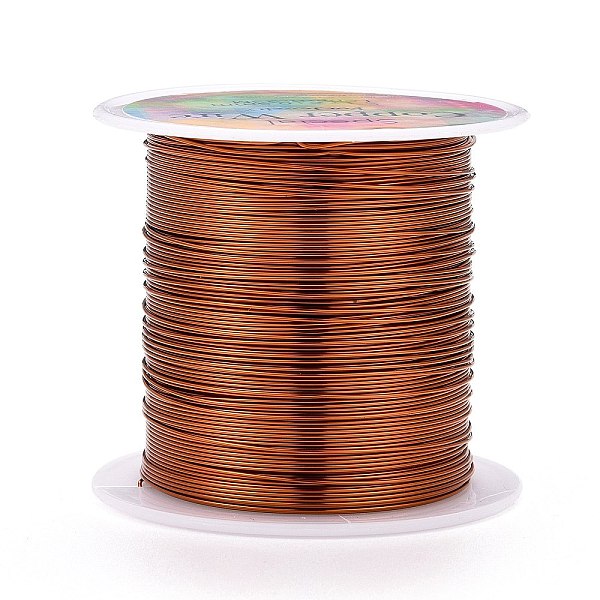PandaHall Round Copper Wire Copper Beading Wire for Jewelry Making, Long-Lasting Plated, Saddle Brown, 24 Gauge, 0.5mm, about 75.45 Feet...